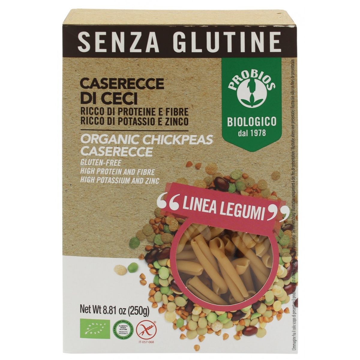 Pasta di Legumi Caserecce 100 Ceci senza Glutine 250g
