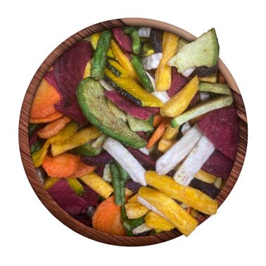 Chips di verdure, veggie chips, verdure essiccate e salate