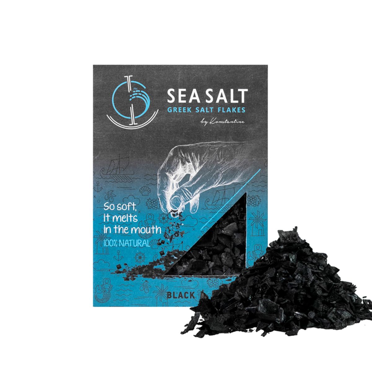 Fiocchi di Sale marino Nero Greek Salt Flakes | 200g
