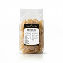 Zenzero disidratato con zucchero cristallizzato a fette