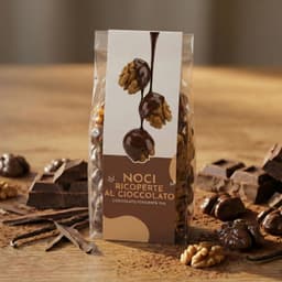 Noci ricoperte di cioccolato 70%