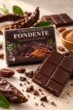 Tavoletta cioccolato fondente extra 70% con farina di carruba