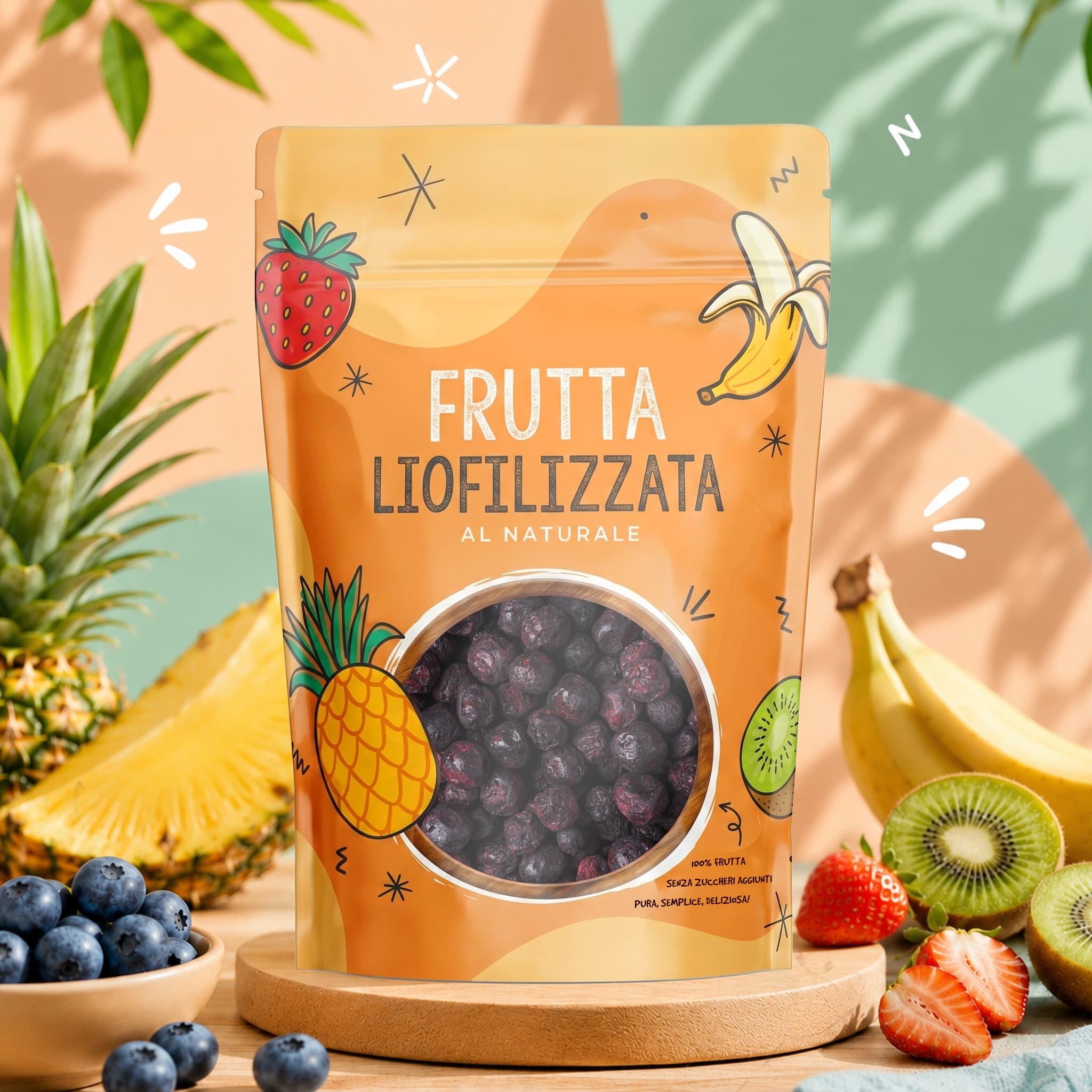 Mirtilli neri liofilizzati