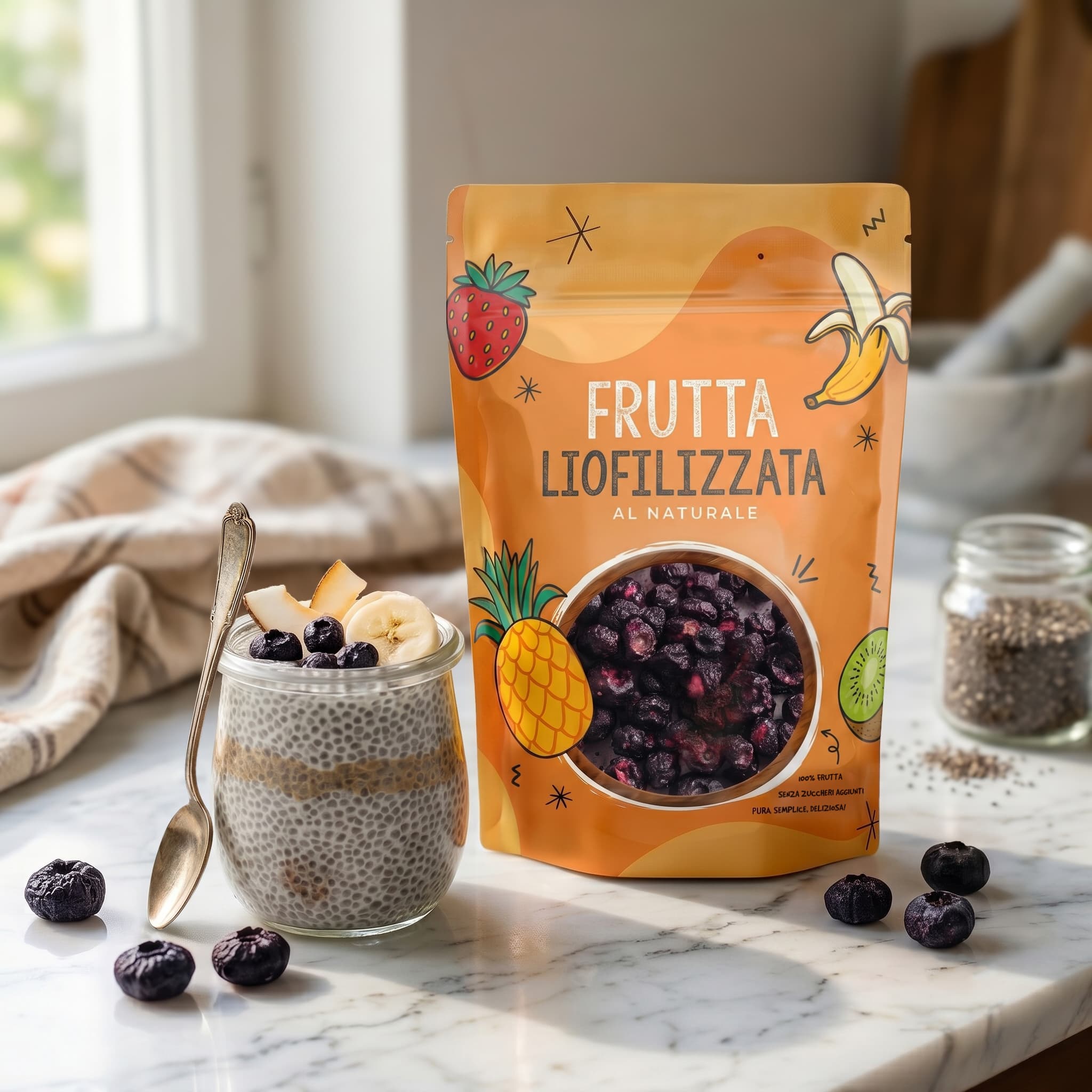 Mirtilli neri liofilizzati