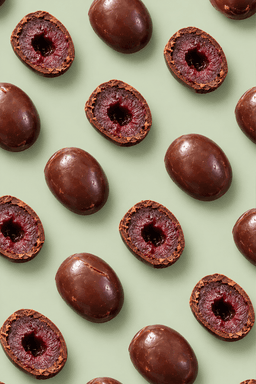 Olive candite ricoperte al cioccolato extra fondente - 120 g