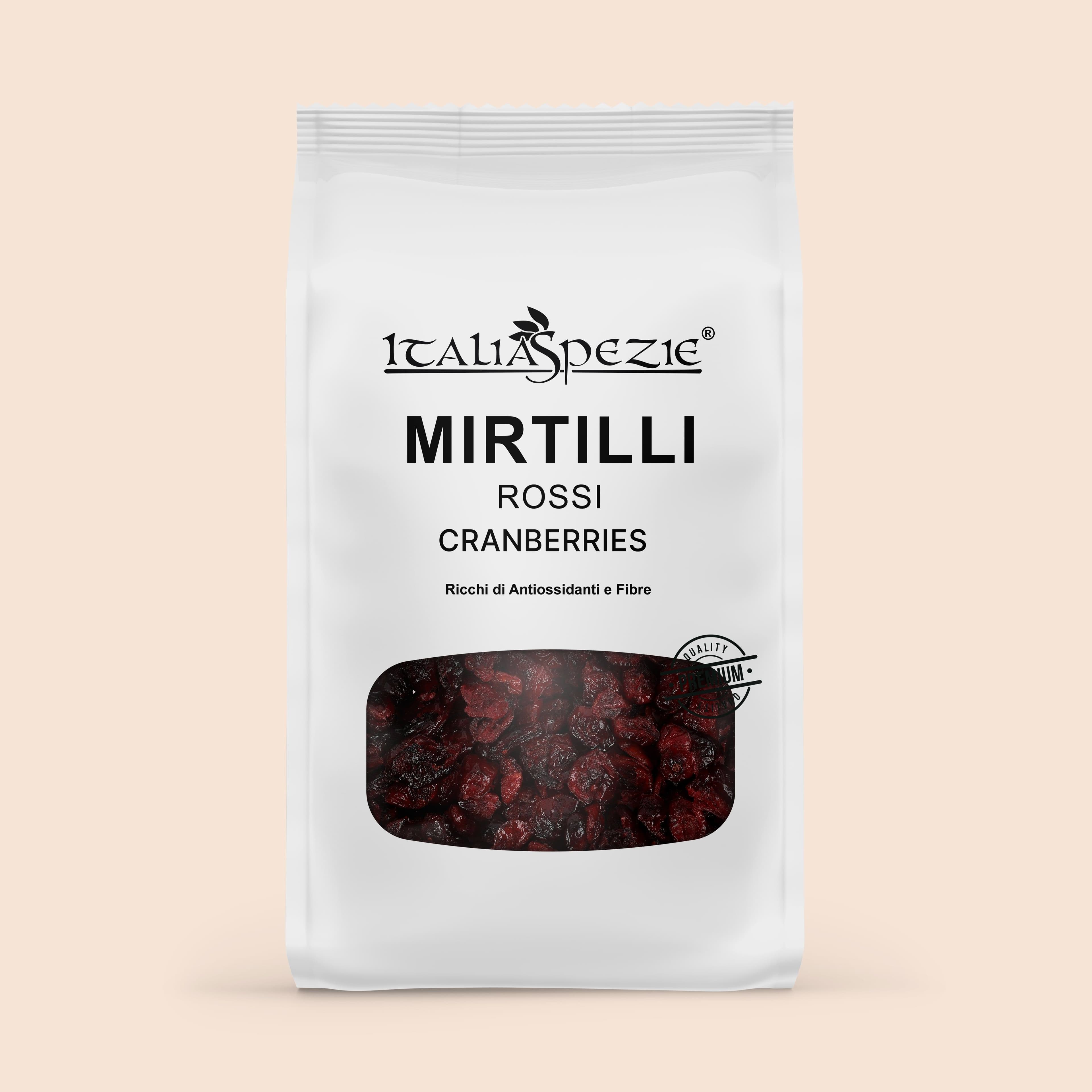 Mirtilli rossi disidratati - Cranberries - Pacchetto 2 x 250 g