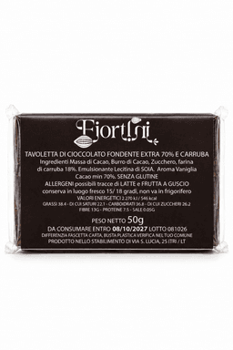 Tavoletta cioccolato fondente extra 70% con farina di carruba