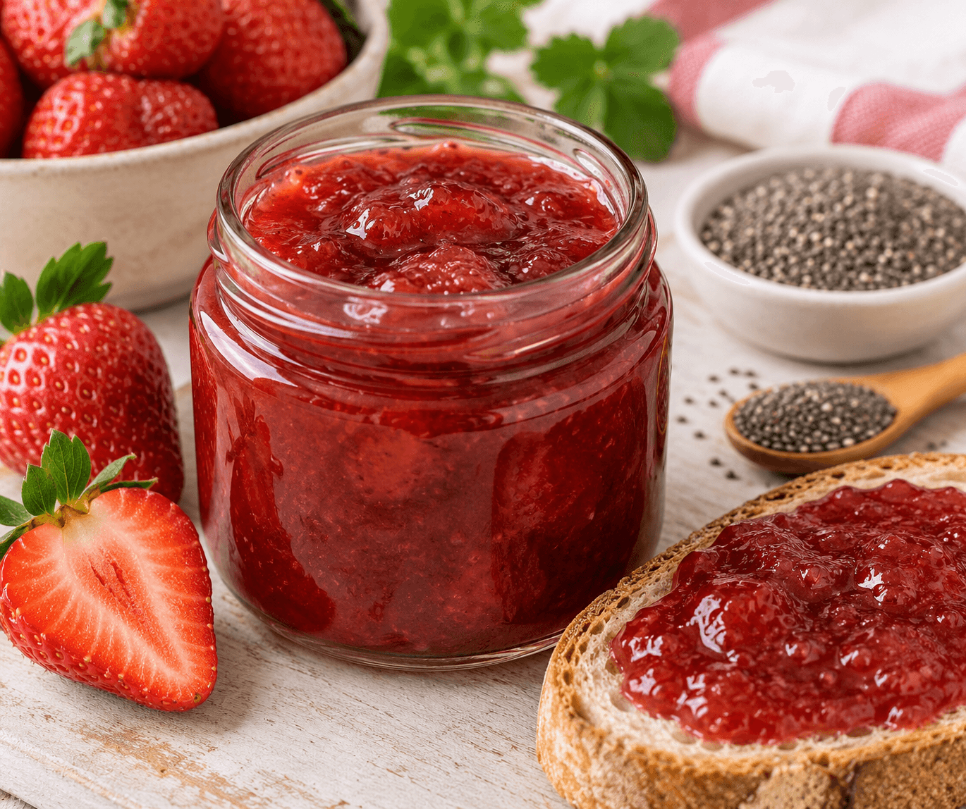 Confettura di fragole con semi di chia