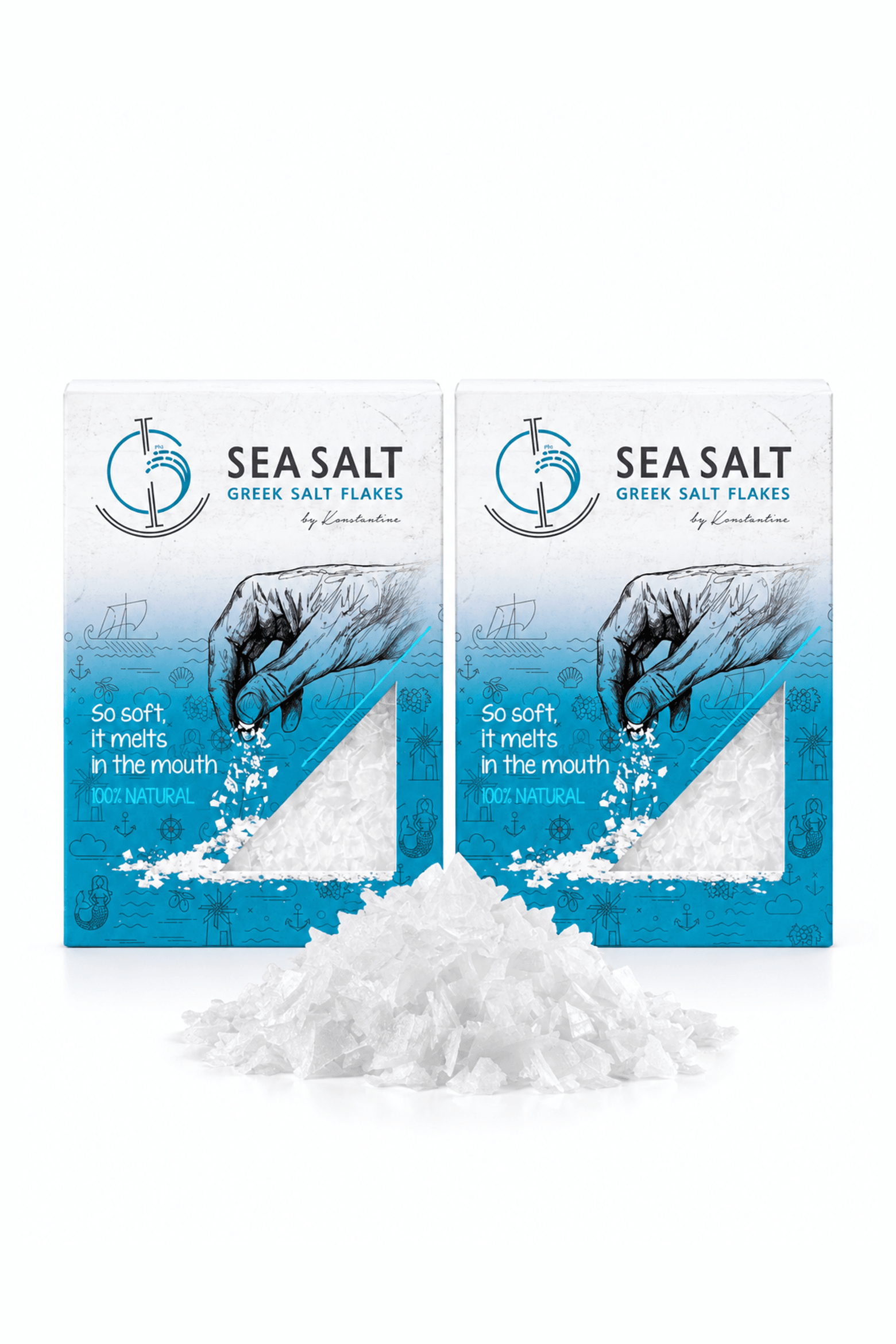 Fiocchi di Sale marino Greek Salt Flakes Natural | Pacchetto da 2 x 200g