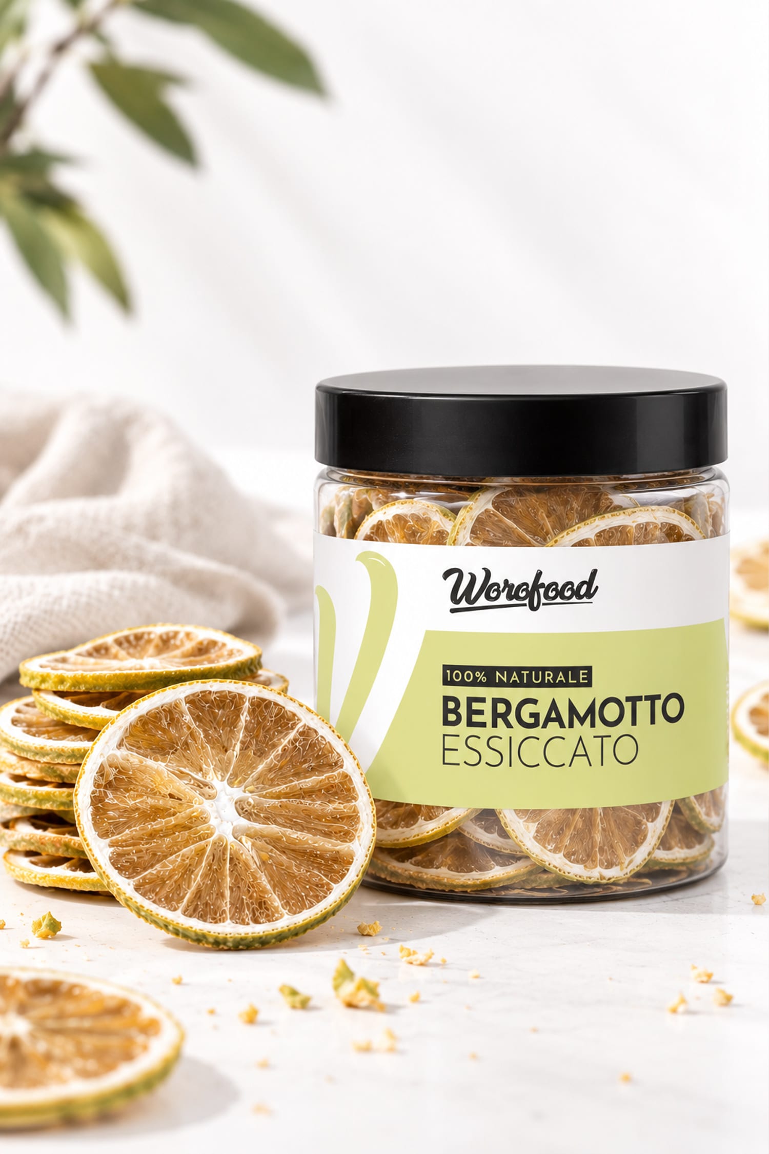 Bergamotto essiccato a fette al naturale, senza zucchero, senza additivi