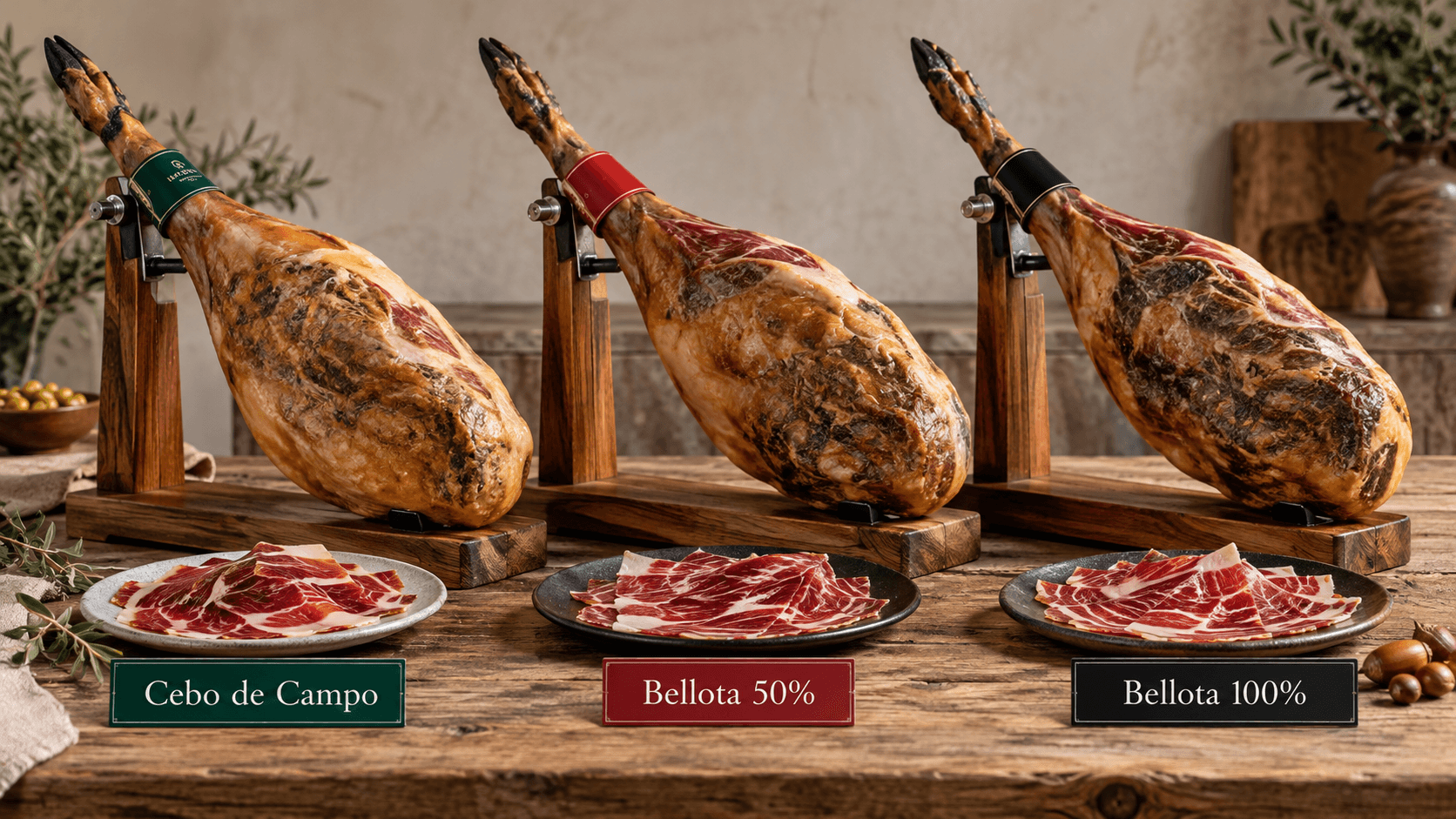 Prosciutto Iberico: differenze tra Cebo de Campo, Bellota 50% e 100%