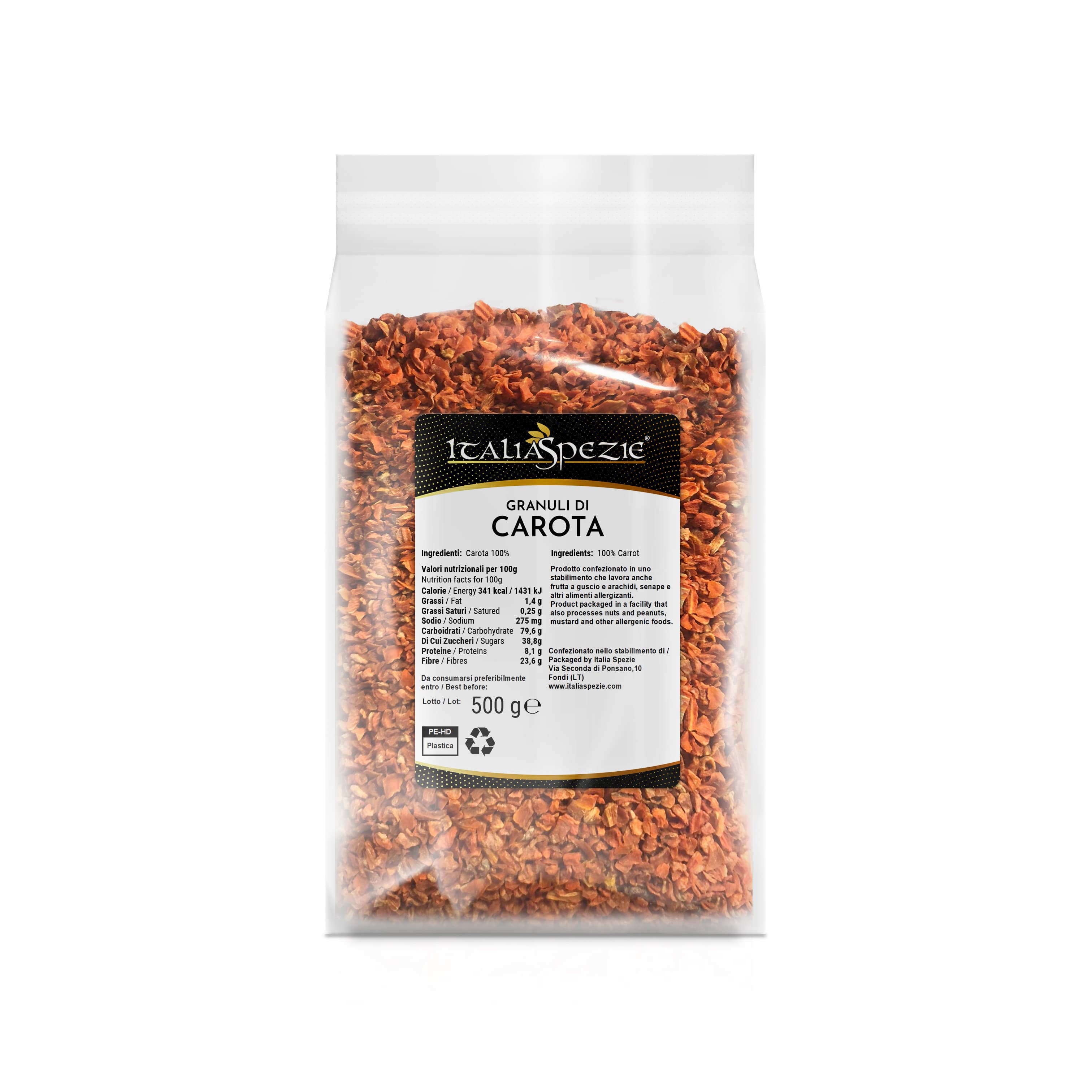 Carota essiccata in granuli