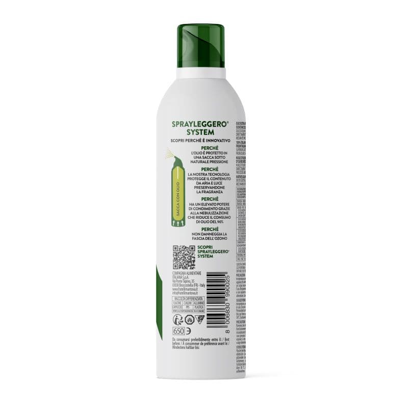 Olio extravergine di oliva spray 100% italiano, estratto a freddo - 400 ml