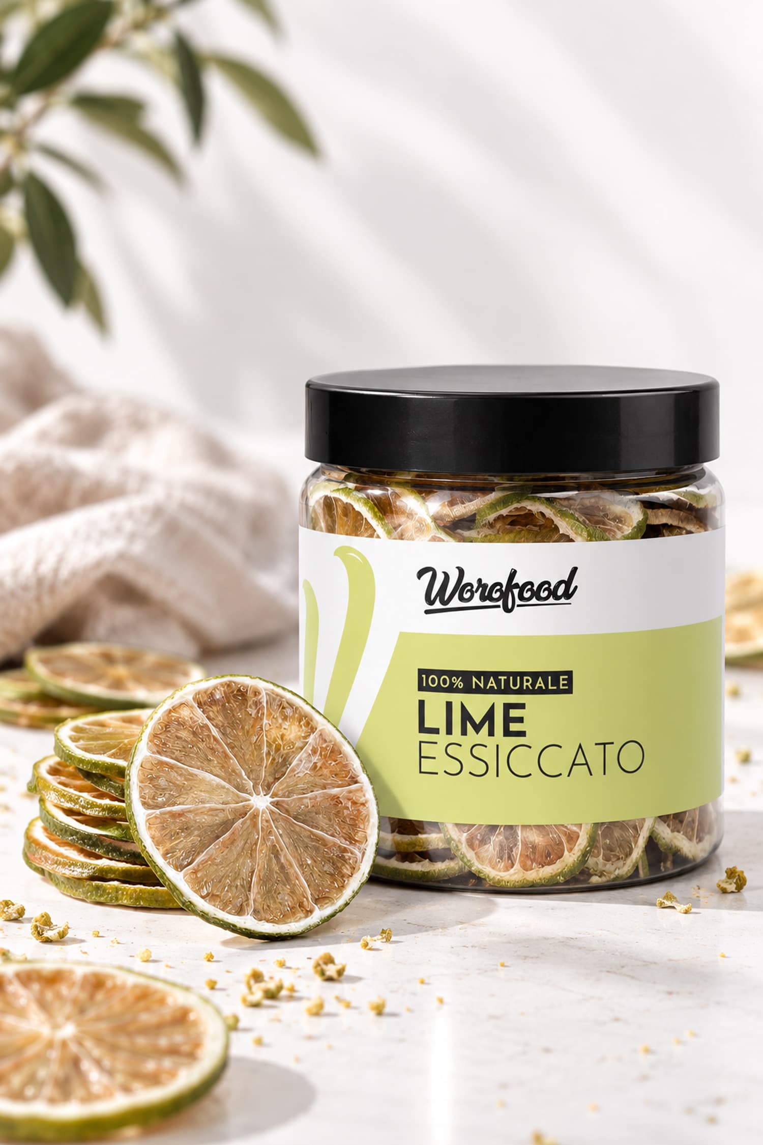 Lime essiccato a fette al naturale, senza zucchero, senza additivi