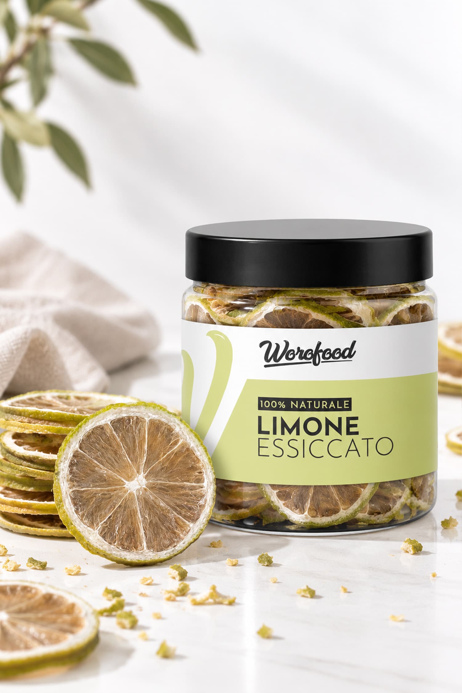 Limone essiccato a fette al naturale, senza zucchero, senza additivi