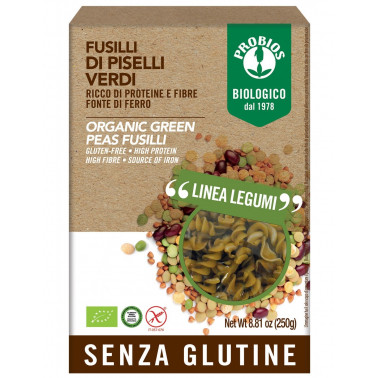 Pasta di Legumi - Fusilli 100% Piselli verdi s/Glutine 250g